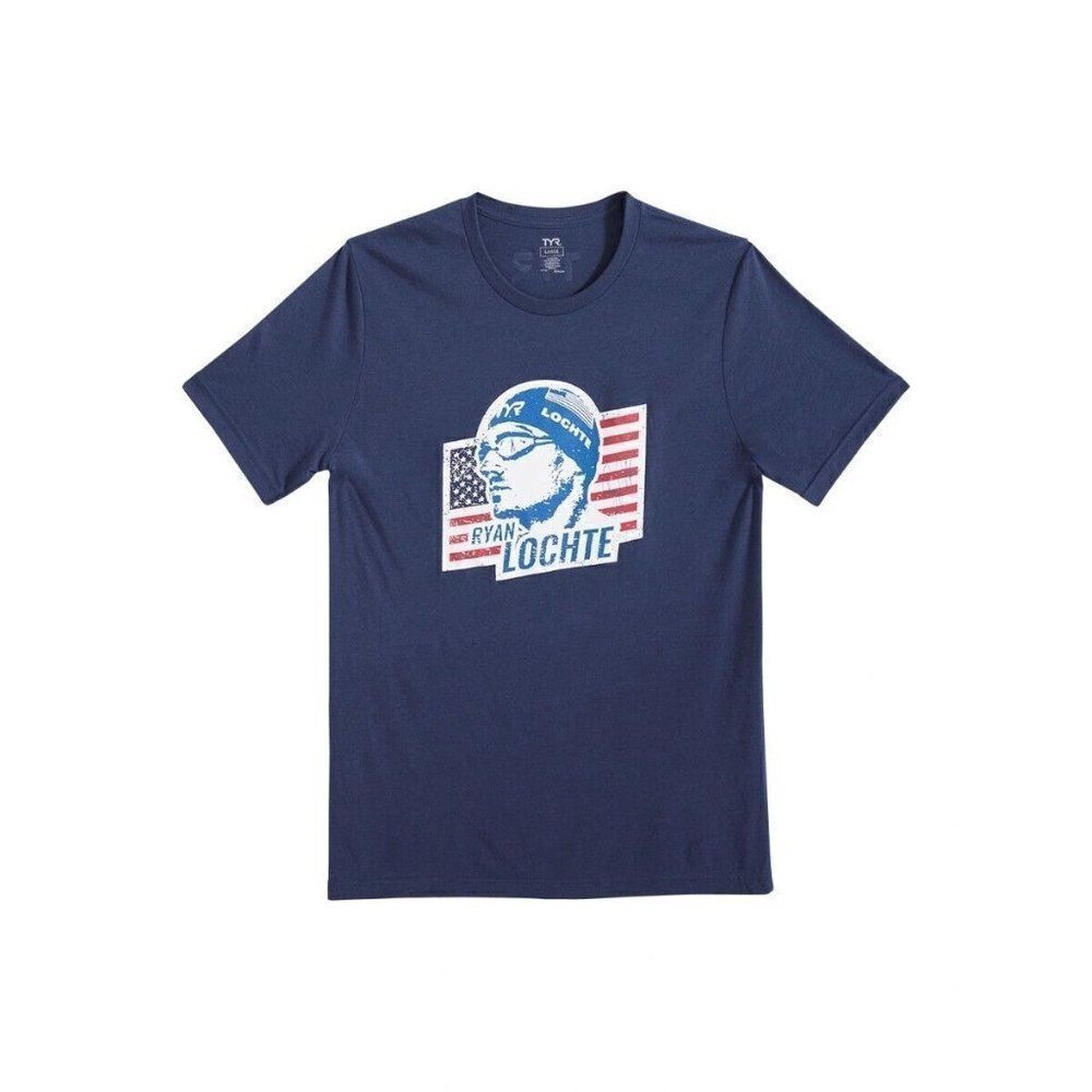 TYR Men’s Ryan Lochte Graphic Tee, Navy, XL